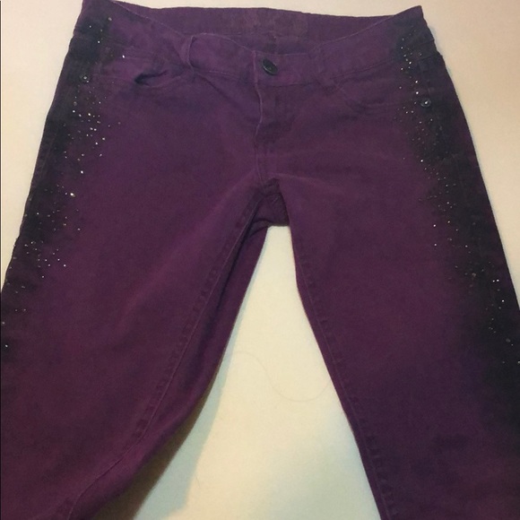Unique Find! Sz 5 Blingy Purple Truce Jeans - Picture 4 of 4